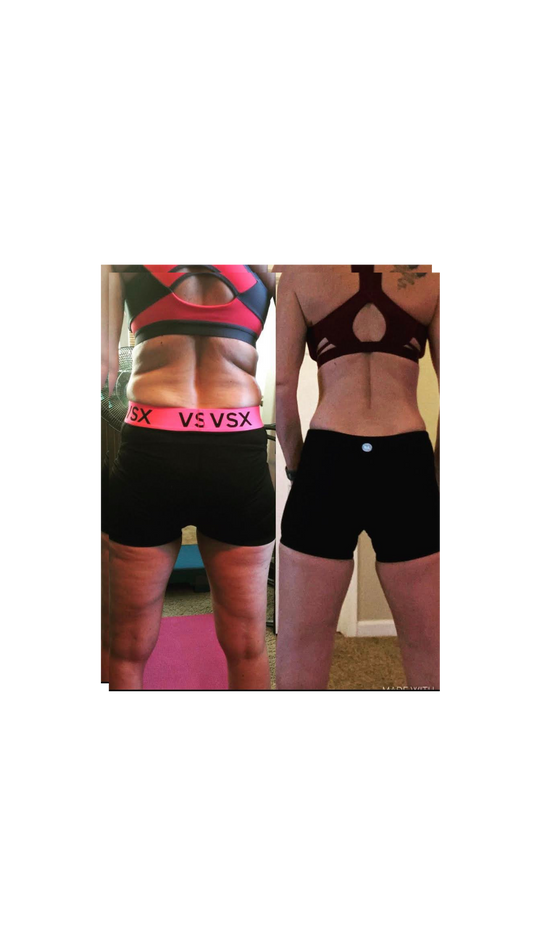 Body Composition picture woman before and after with more muscle