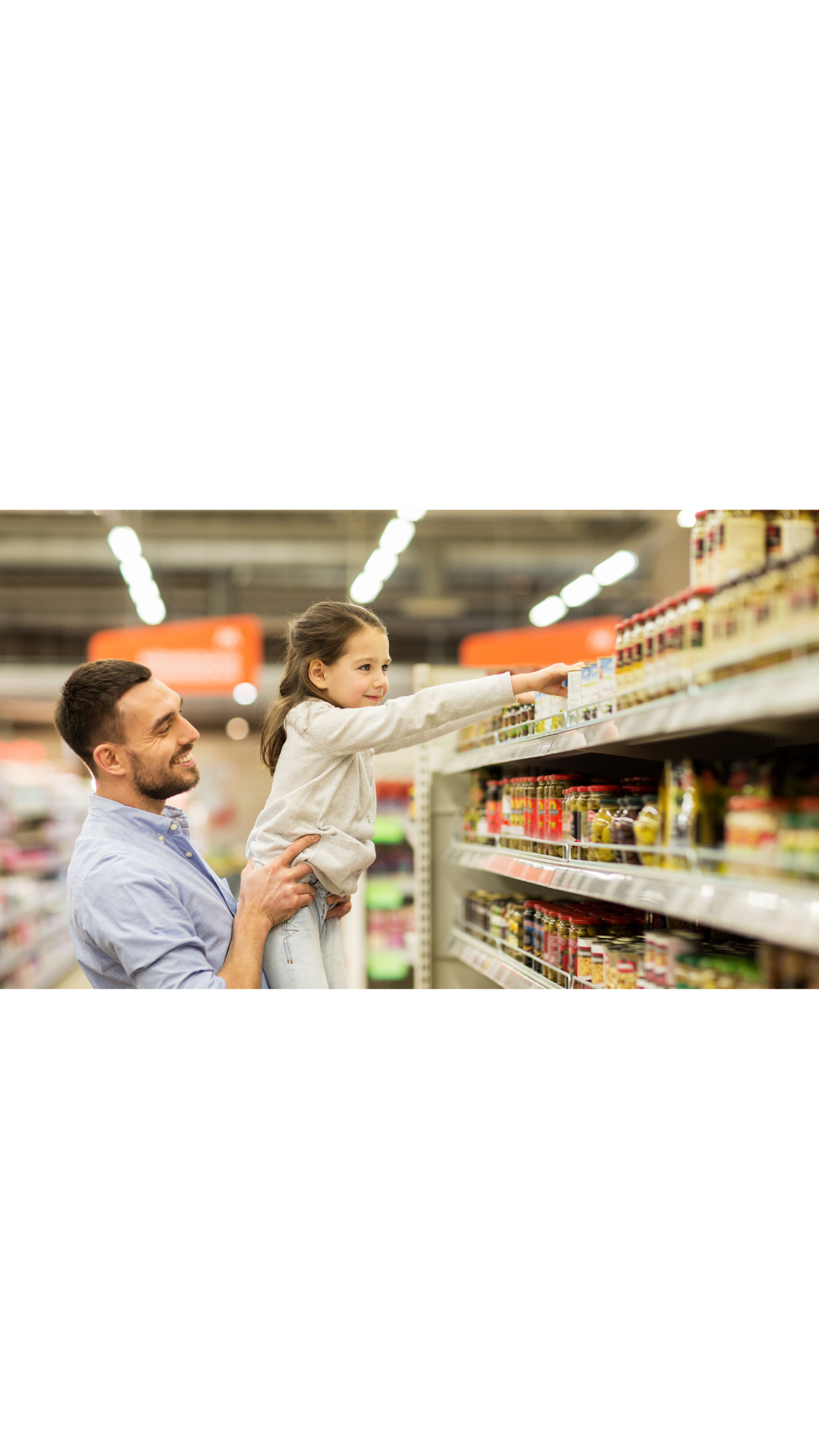 Dad Grocery Shopping With Child