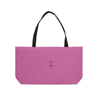 Pink Weekender Tote Bag W/ Black