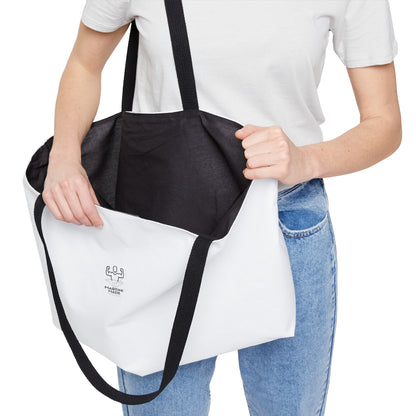 White Weekender Tote Bag W/ Black