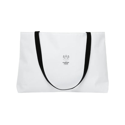 White Weekender Tote Bag W/ Black