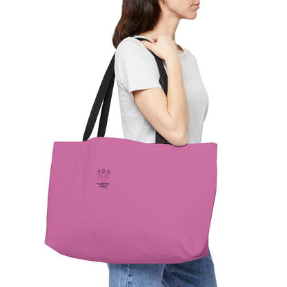 Pink Weekender Tote Bag W/ Black