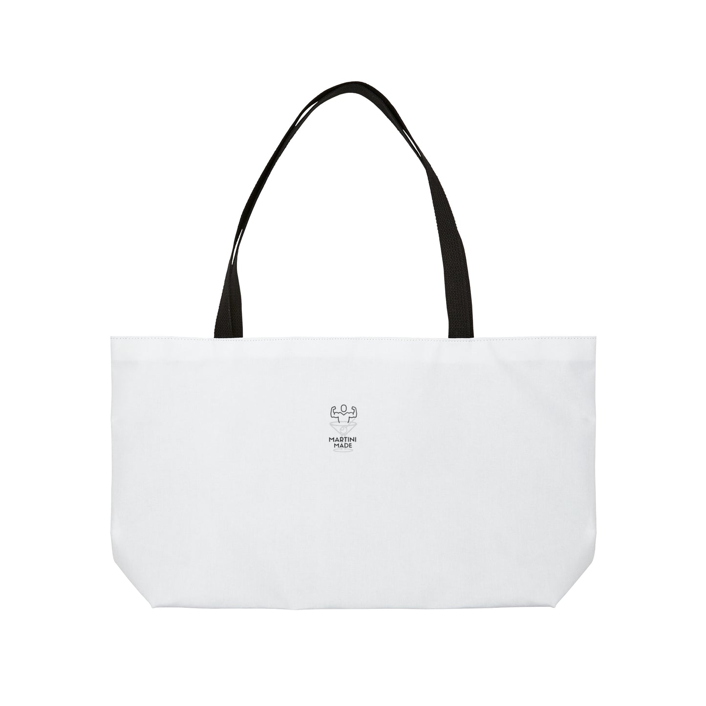 White Weekender Tote Bag W/ Black