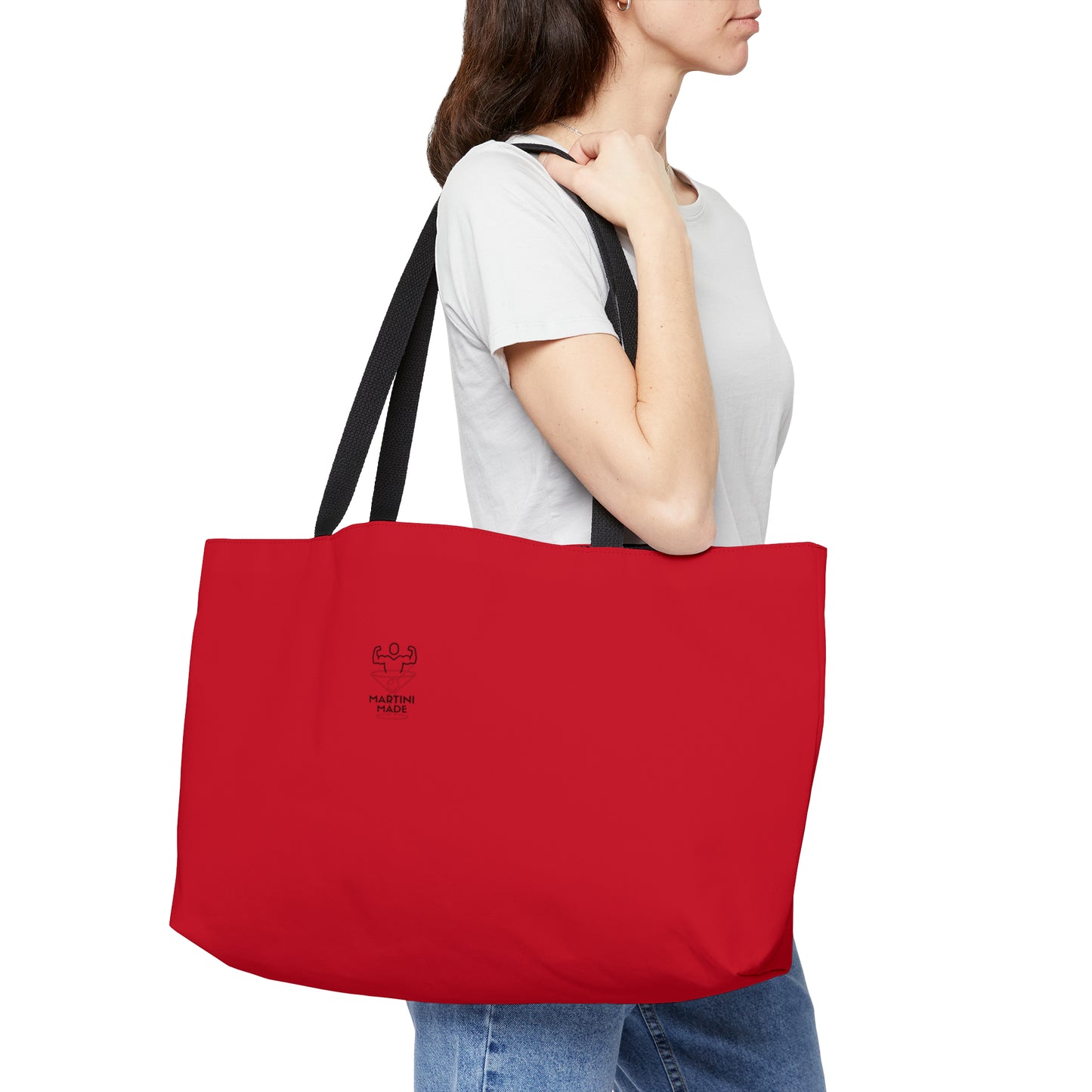 Red Weekender Tote Bag W/ Black