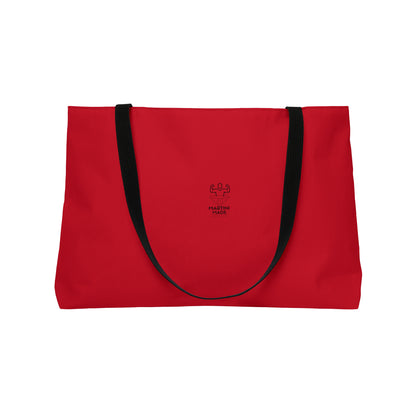 Red Weekender Tote Bag W/ Black