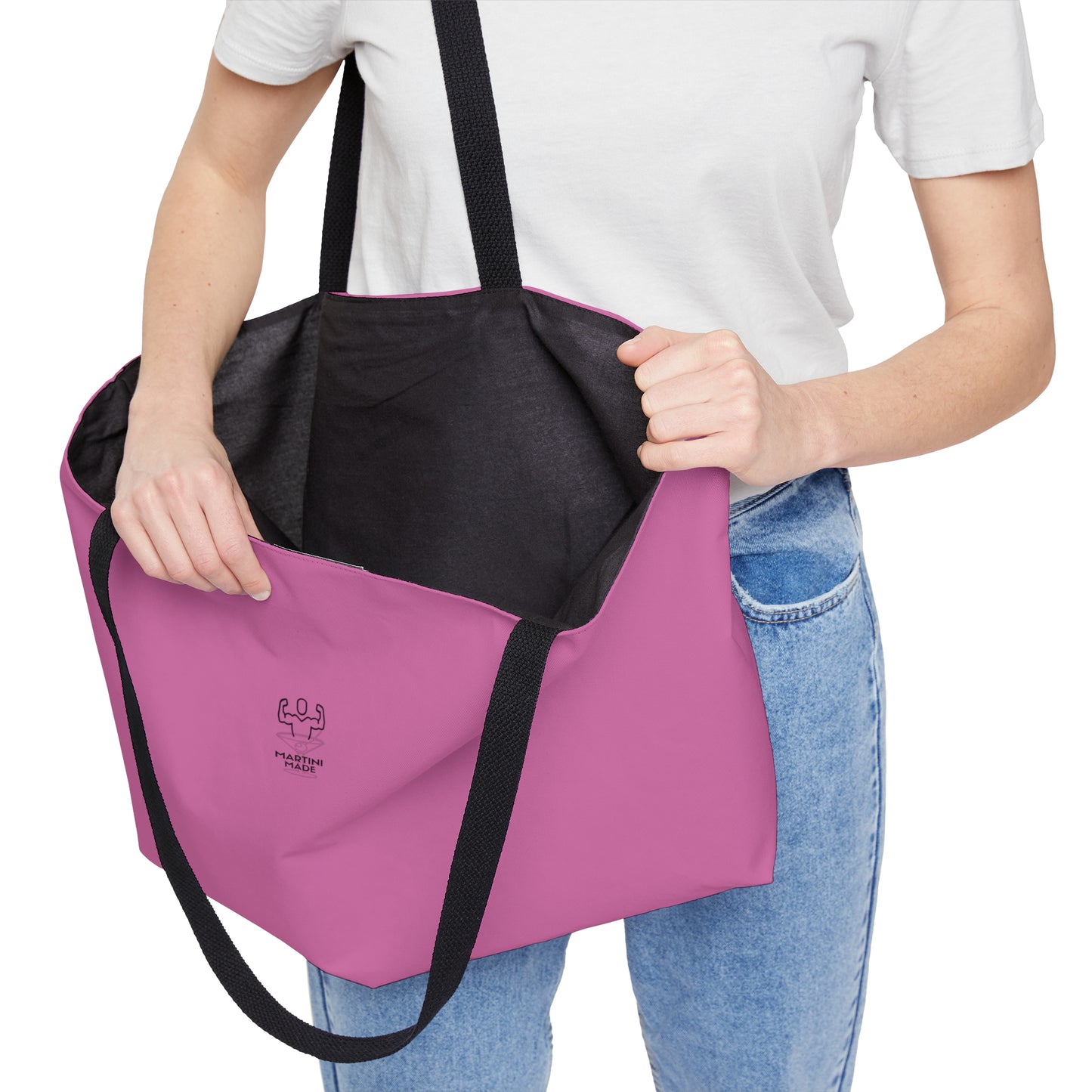 Pink Weekender Tote Bag W/ Black