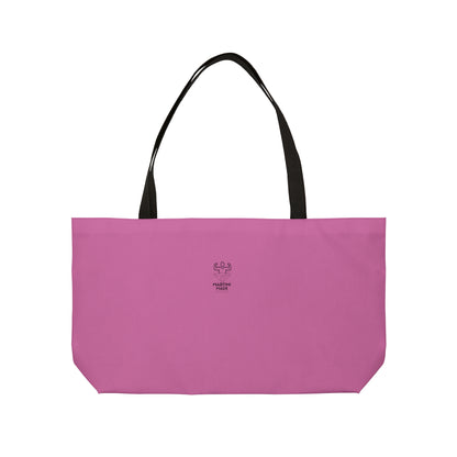 Pink Weekender Tote Bag W/ Black